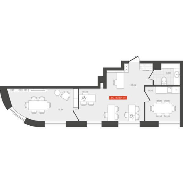 Файл:Freedom башня В 3-комнатные апартаменты 51.84 м².jpg