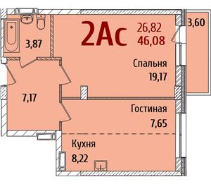 Redfox дом №1 двухкомнатная студия 46,08.jpg