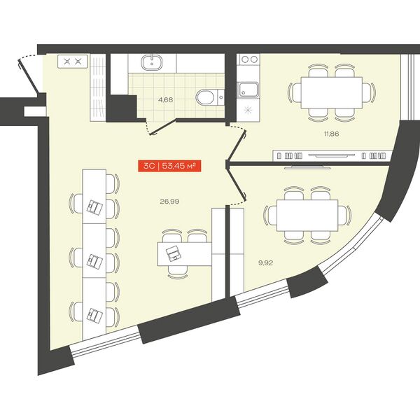 Файл:Freedom башня В 3-комнатные апартаменты 53.45 м².jpg