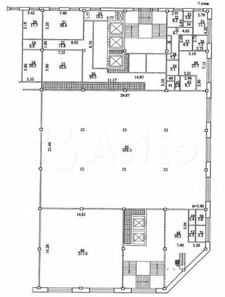Файл:Гоголя 15 7 этаж 1223 м² план.jpg